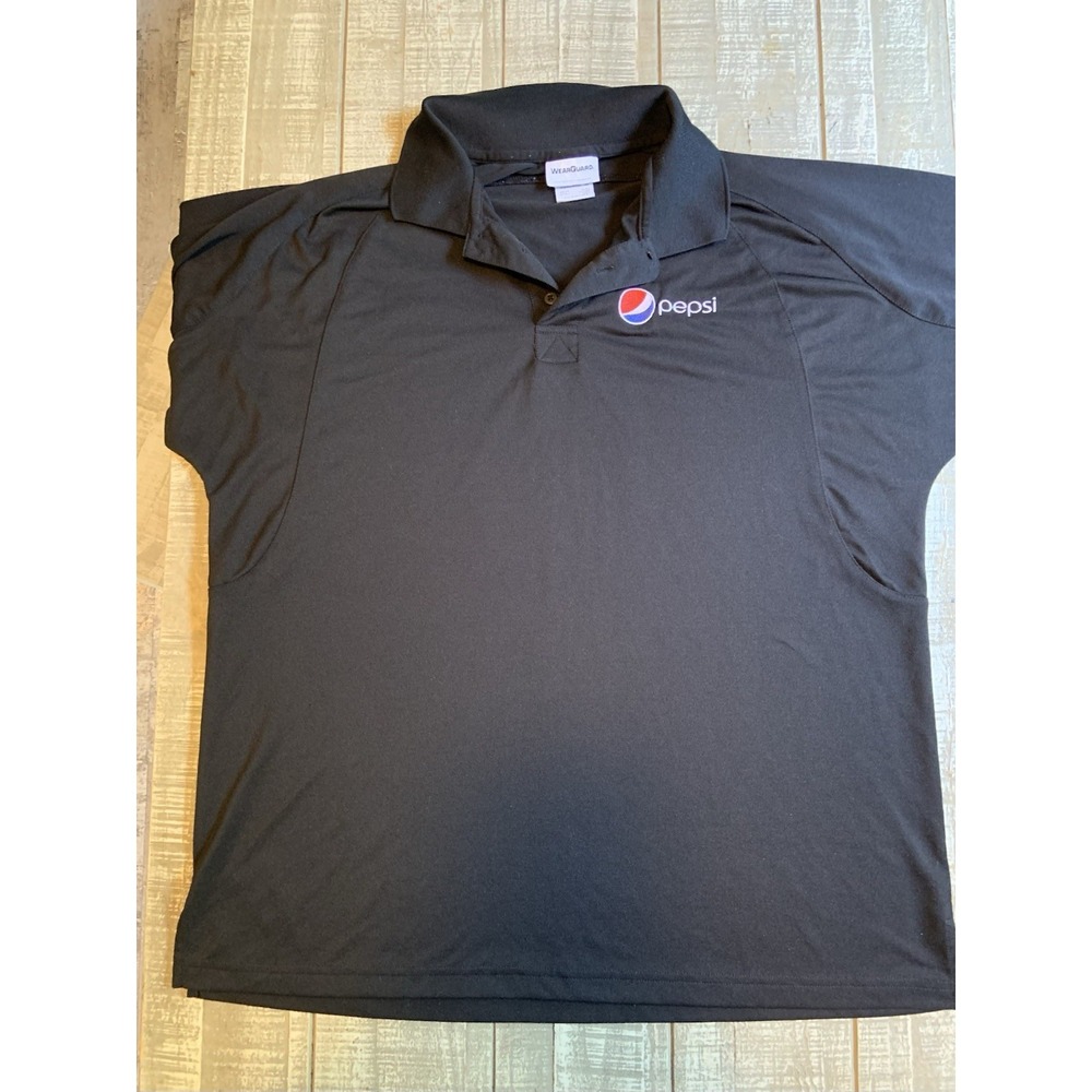 Pepsi Polo Shirt Men's Size Large Black Employee Uniform Short Sleeve Wear guard